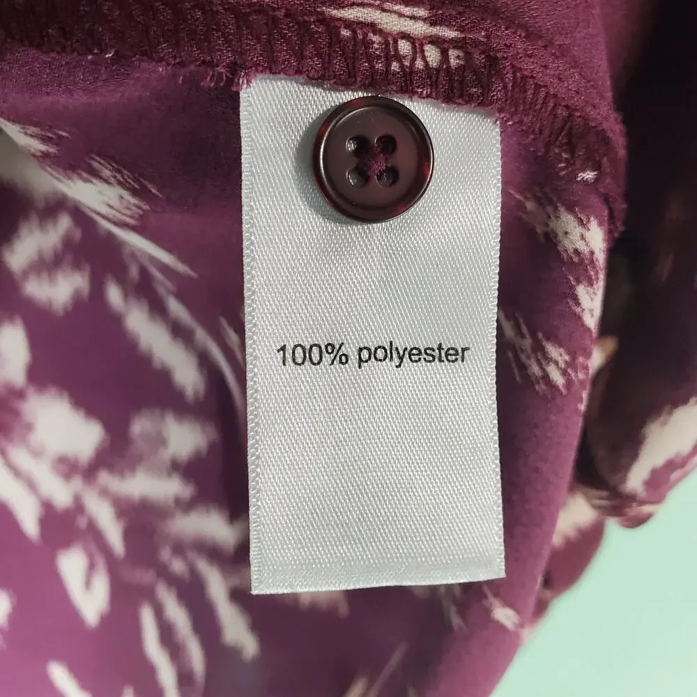 Maurices Womens Floral Button Back Long Sleeve Blouse Top Size 1X